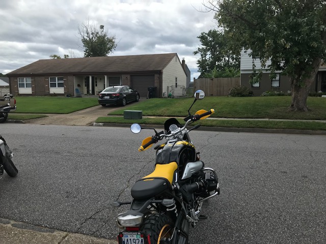 R Nine T under a cloudy sky