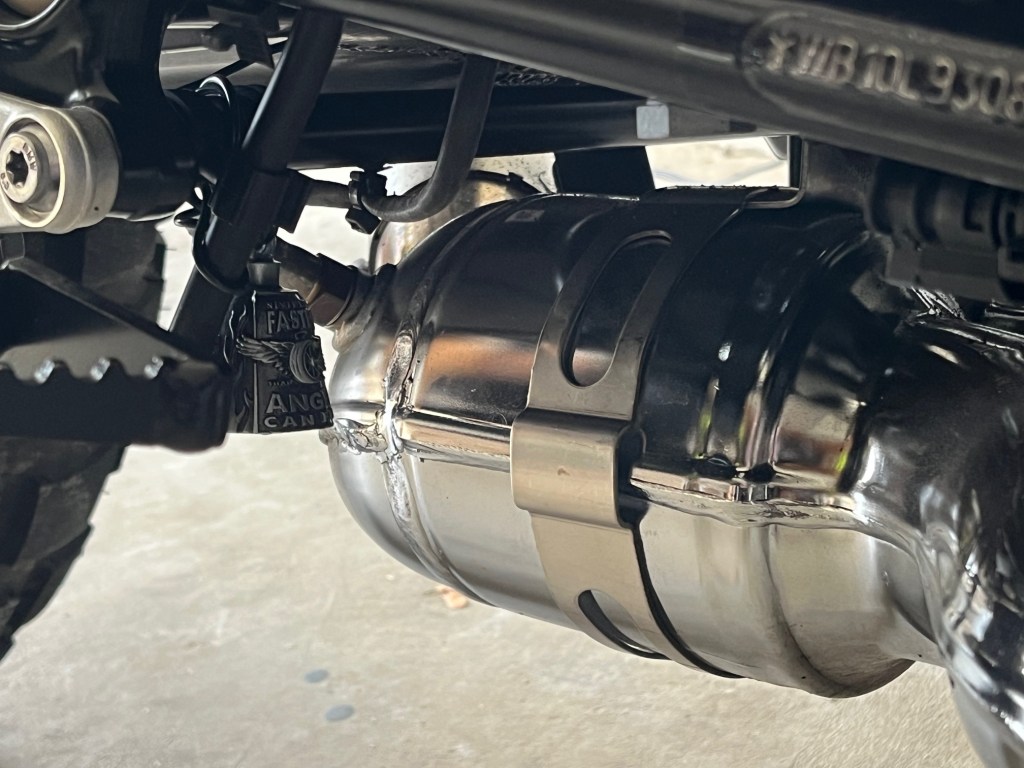 motorcycle engine with gray bell