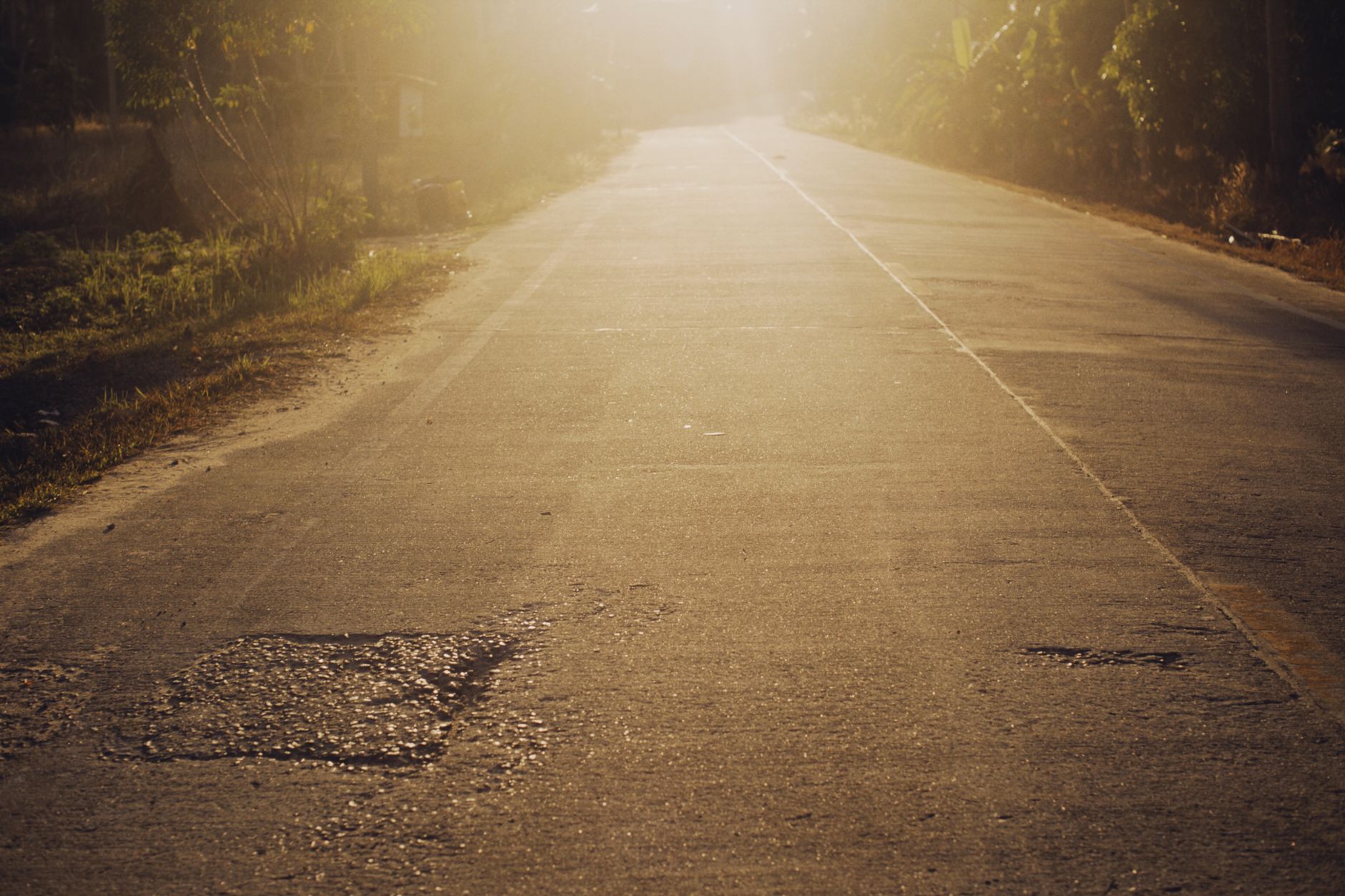 road under hot sun